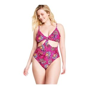 Tabitha Brown Floral Print Front Cutout One-Piece Swimsuit for Target